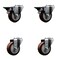Service Caster 3.5'' Maroon Poly Wheel Swivel Bolt Hole Caster Set with 2 Posi Lock Brakes, 4PK SCC-BH20S3514-PPUB-MRN-PLB-2-S-2 - alternate 1